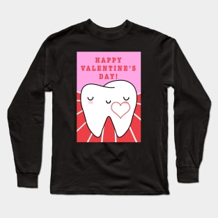 Happy Valentine's day - Molar with heart illustration - for Dentists, Hygienists, Dental Assistants, Dental Students and anyone who loves teeth by Happimola Long Sleeve T-Shirt